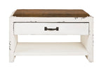 HAKU Möbel Schuhbank aus MDF gepolstert in Weiss 72 x 38 x 42 cm