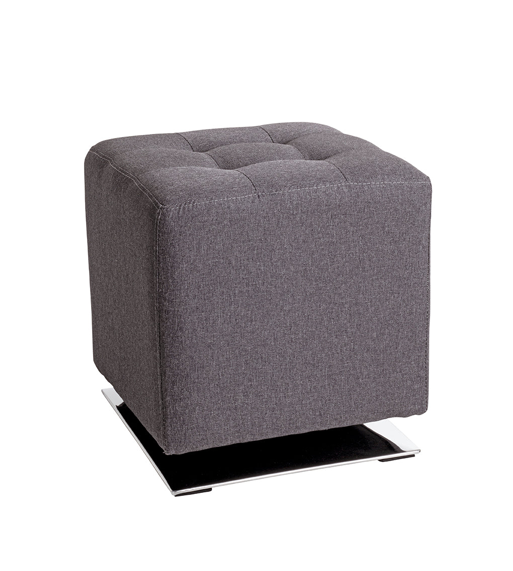 HAKU Möbel Hocker aus Textil gepolstert 41 x 41 x 43 cm in Anthrazit, Chrom