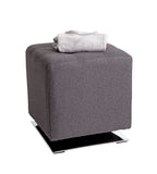 HAKU Möbel Hocker aus Textil gepolstert 41 x 41 x 43 cm in Anthrazit, Chrom