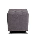 HAKU Möbel Hocker aus Textil gepolstert 41 x 41 x 43 cm in Anthrazit, Chrom