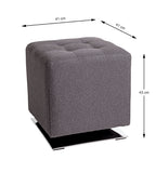 HAKU Möbel Hocker aus Textil gepolstert 41 x 41 x 43 cm in Anthrazit, Chrom