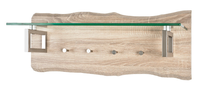 HAKU Möbel Wandgarderobe aus MDF mit Glas in Braun