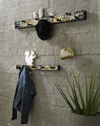 HAKU Möbel Garderobenleiste aus Metall in Schwarz B 75-115 cm H 11 cm, 75 x 6 cm, H 11 cm