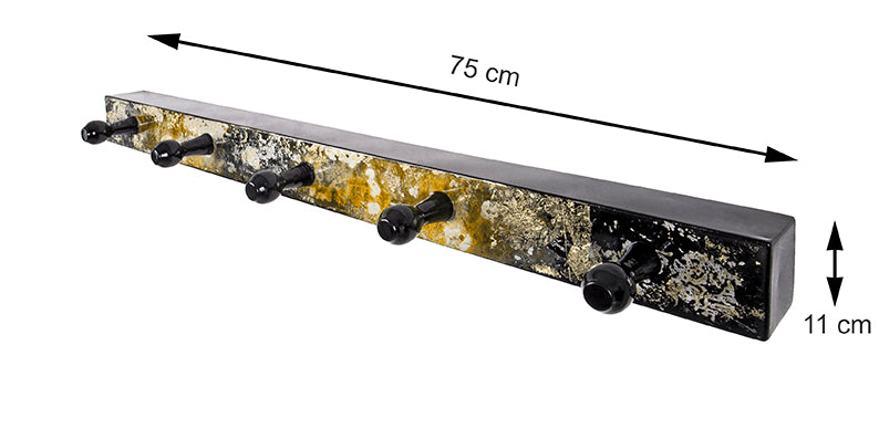 HAKU Möbel Garderobenleiste aus Metall in Schwarz B 75-115 cm H 11 cm, 75 x 6 cm, H 11 cm