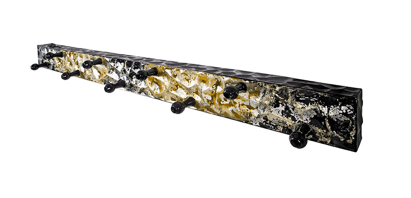 HAKU Möbel Garderobenleiste aus Metall in Schwarz B 75-115 cm H 11 cm, 115 x 6 cm, H 11 cm