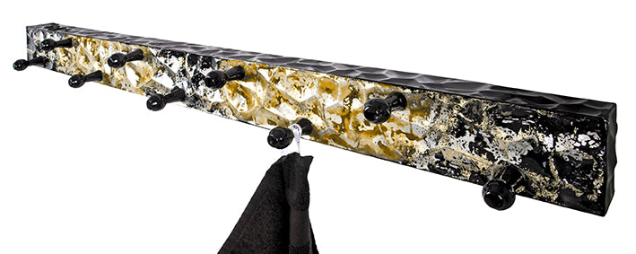 HAKU Möbel Garderobenleiste aus Metall in Schwarz B 75-115 cm H 11 cm, 115 x 6 cm, H 11 cm