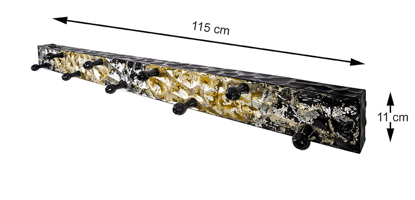 HAKU Möbel Garderobenleiste aus Metall in Schwarz B 75-115 cm H 11 cm, 115 x 6 cm, H 11 cm