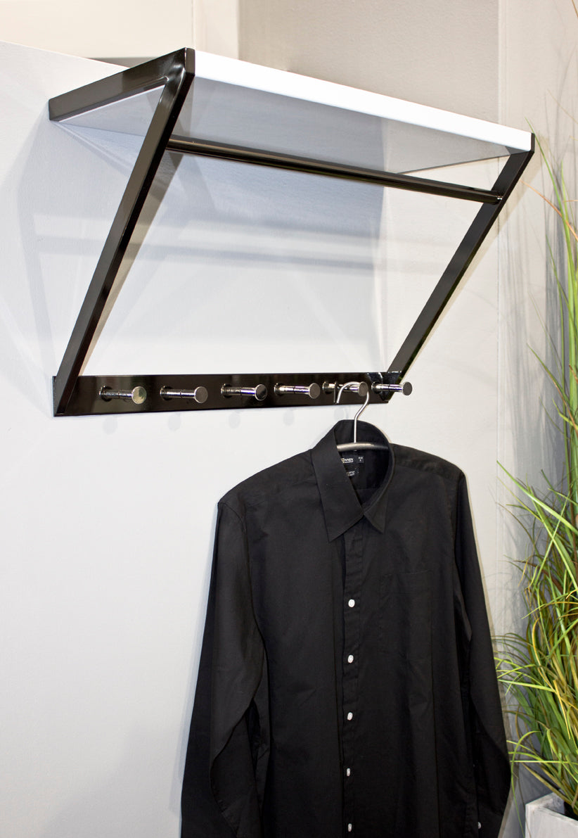 HAKU Möbel Wandgarderobe aus Metall in Anthrazit 60 x 29 x 40 cm