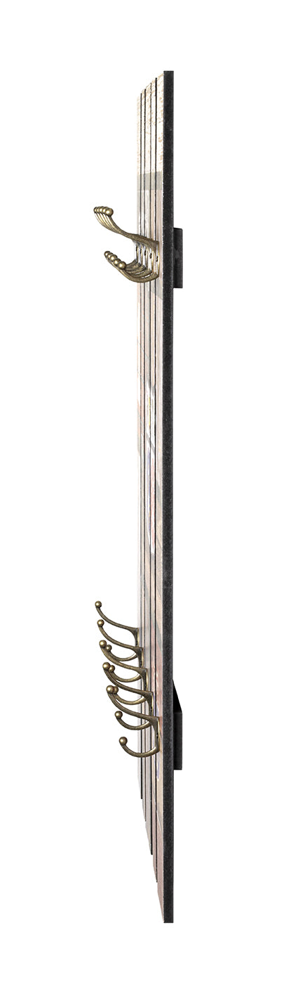 HAKU Möbel Wandgarderobe aus MDF Motiv Schriftzug in Braun 65 x 9 x 100 cm