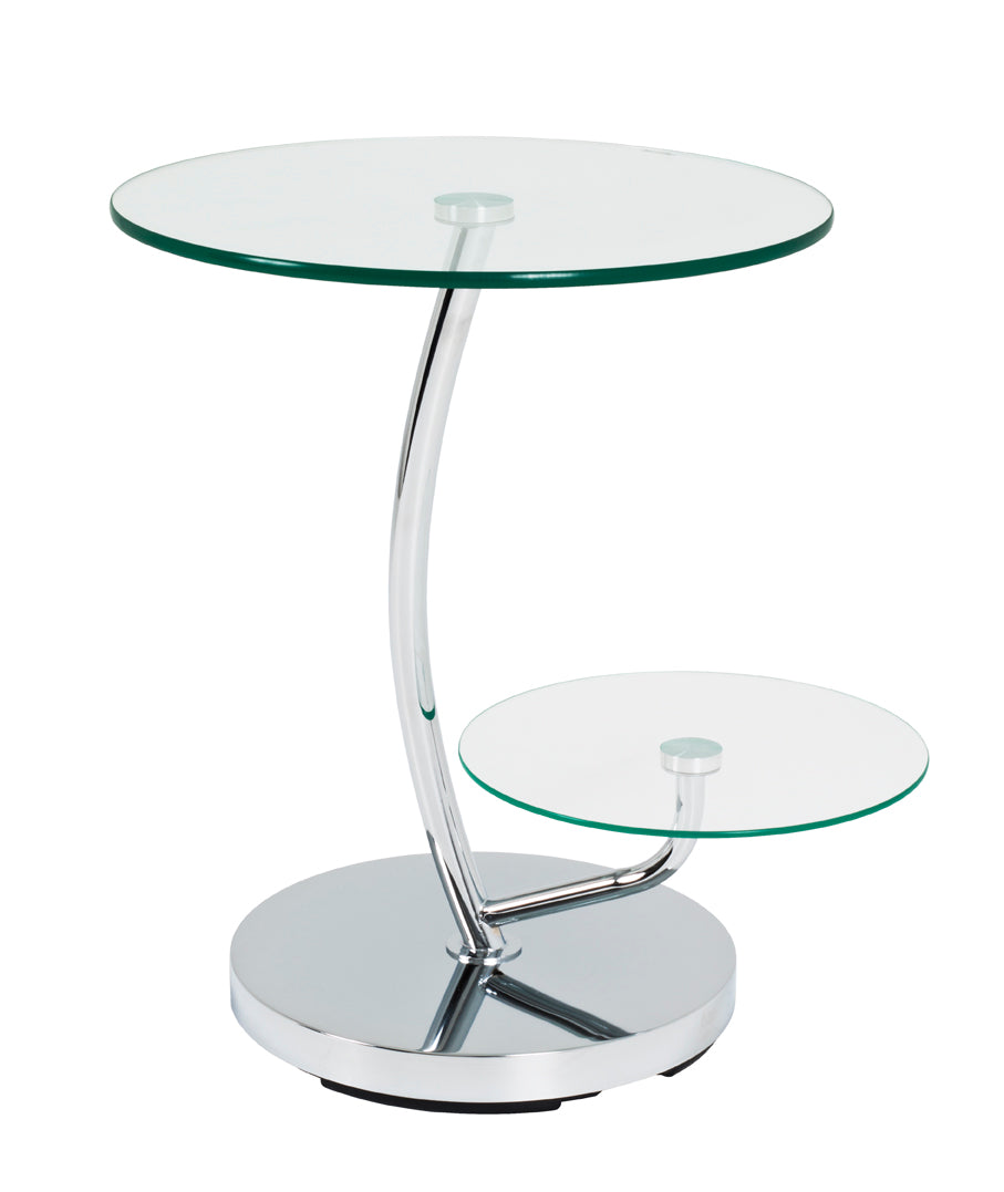 HAKU Möbel Beistelltisch aus Metall mit Glas in Silber 52 x 55 cm