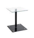HAKU Möbel Beistelltisch aus Metall mit Glas 40 x 40 x 52 cm in Schwarz