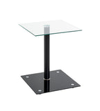 HAKU Möbel Beistelltisch aus Metall mit Glas 40 x 40 x 52 cm in Schwarz