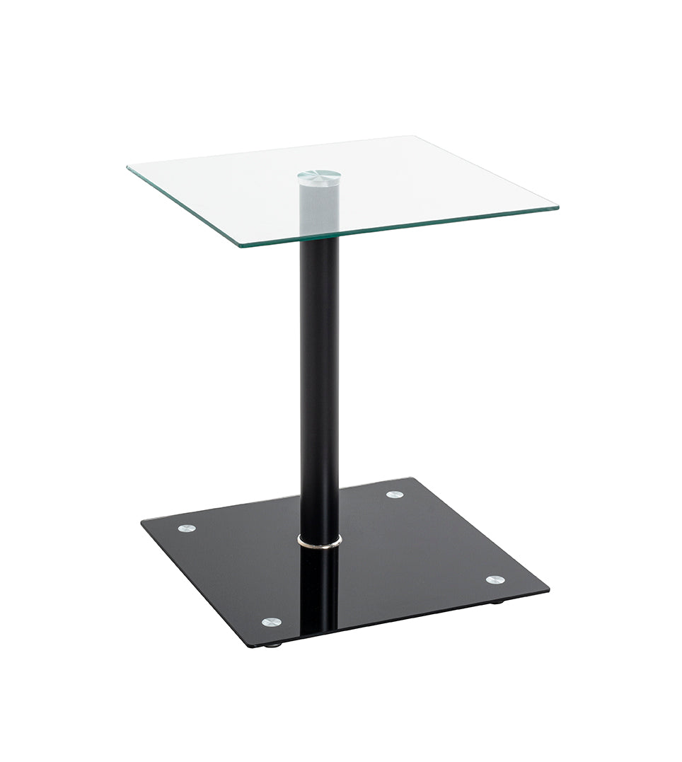 HAKU Möbel Beistelltisch aus Metall mit Glas 40 x 40 x 52 cm in Schwarz