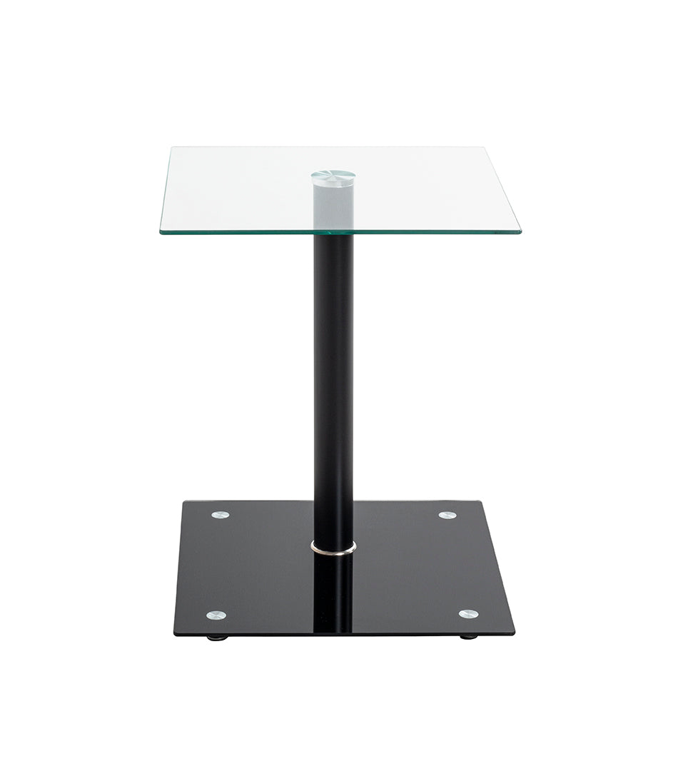 HAKU Möbel Beistelltisch aus Metall mit Glas 40 x 40 x 52 cm in Schwarz