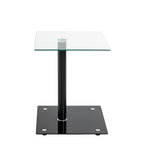 HAKU Möbel Beistelltisch aus Metall mit Glas 40 x 40 x 52 cm in Schwarz