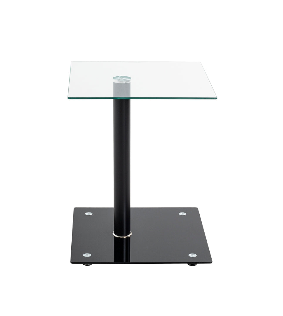 HAKU Möbel Beistelltisch aus Metall mit Glas 40 x 40 x 52 cm in Schwarz