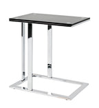 HAKU Möbel Beistelltisch aus Metall mit Glas in Silber 54 x 37 x 58 cm