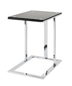 HAKU Möbel Beistelltisch aus Metall mit Glas in Silber 54 x 37 x 58 cm