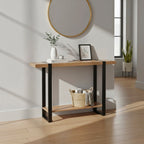 HAKU Möbel Konsole aus Holzwerkstoff kratzbeständig in Braun 120 x 30 x 82 cm in Eiche, Schwarz