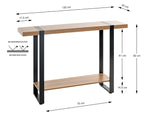 HAKU Möbel Konsole aus Holzwerkstoff kratzbeständig in Braun 120 x 30 x 82 cm in Eiche, Schwarz