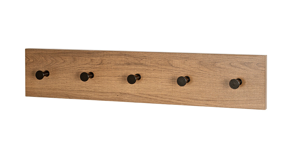 HAKU Möbel Garderobenleiste aus MDF kratzbeständig in Braun B 35-60 cm H 12 cm, 60 x 5 cm, H 12 cm in Eiche, Schwarz