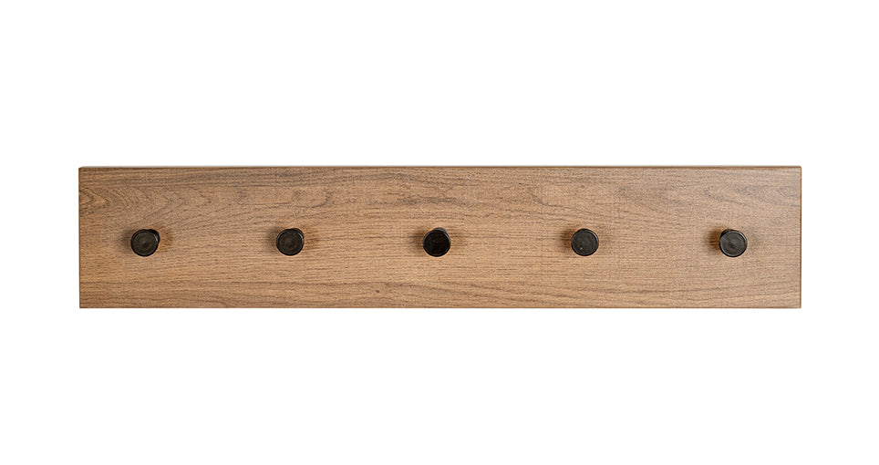 HAKU Möbel Garderobenleiste aus MDF kratzbeständig in Braun B 35-60 cm H 12 cm, 60 x 5 cm, H 12 cm in Eiche, Schwarz