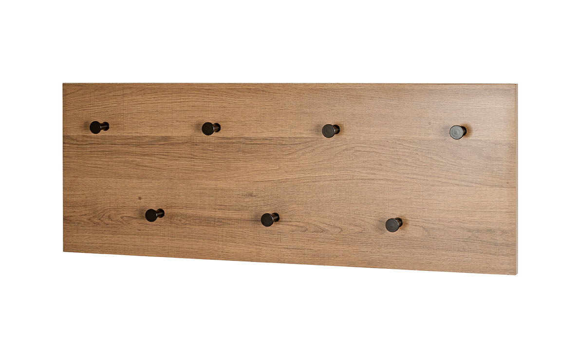 HAKU Möbel Wandgarderobe aus MDF kratzbeständig in Braun 80 x 5 x 30 cm in Eiche, Schwarz