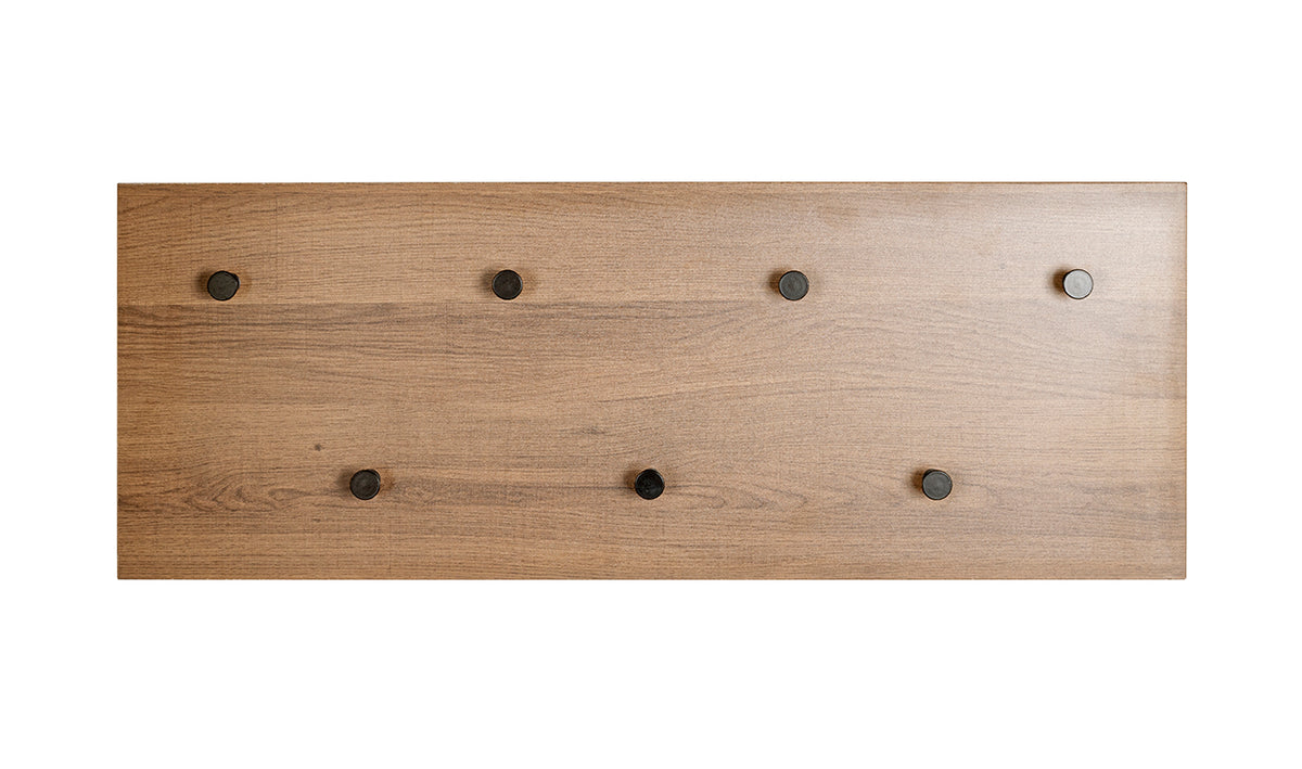HAKU Möbel Wandgarderobe aus MDF kratzbeständig in Braun 80 x 5 x 30 cm in Eiche, Schwarz