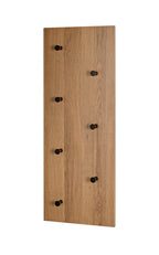 HAKU Möbel Wandgarderobe aus MDF kratzbeständig in Braun 80 x 5 x 30 cm in Eiche, Schwarz