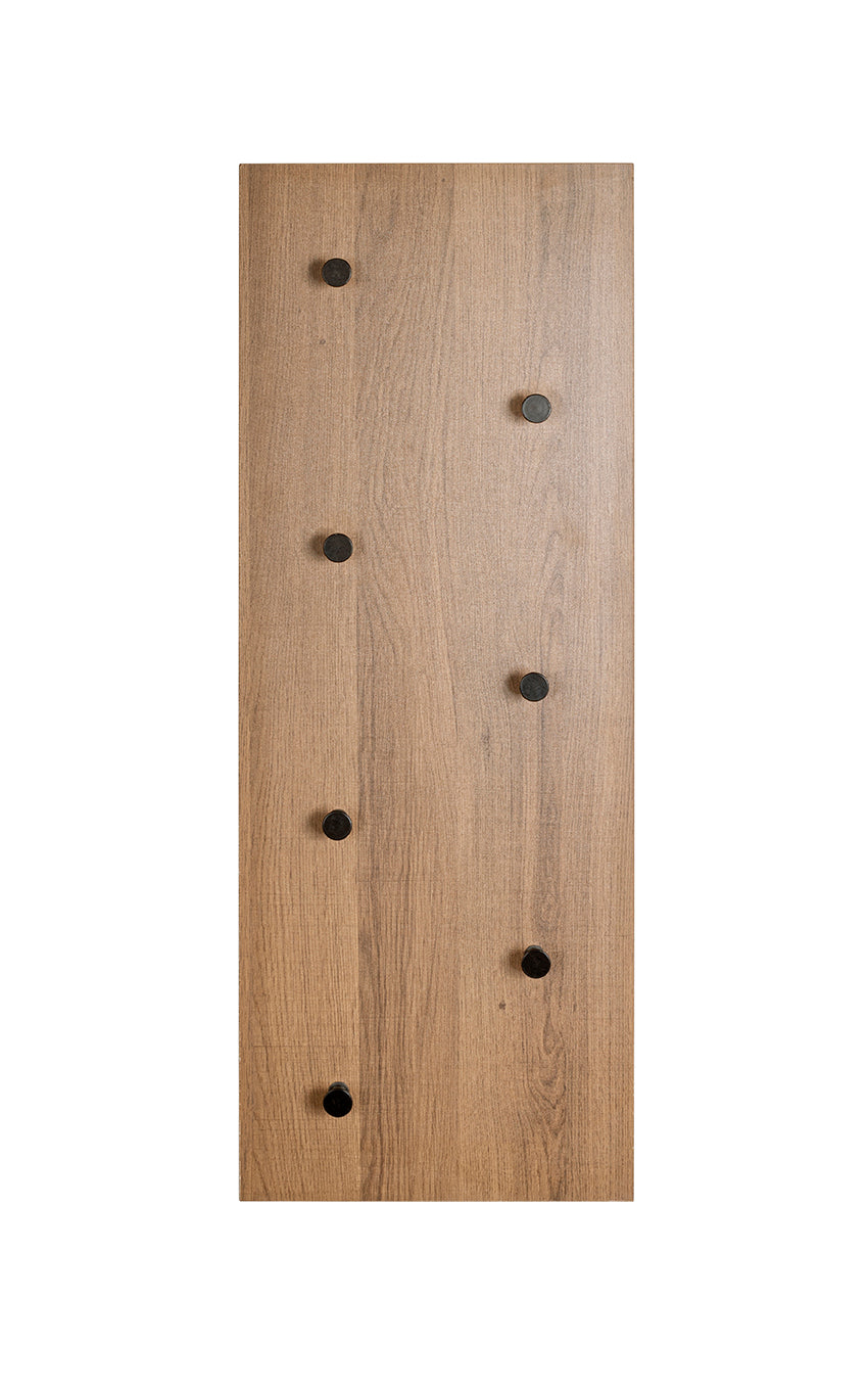 HAKU Möbel Wandgarderobe aus MDF kratzbeständig in Braun 80 x 5 x 30 cm in Eiche, Schwarz