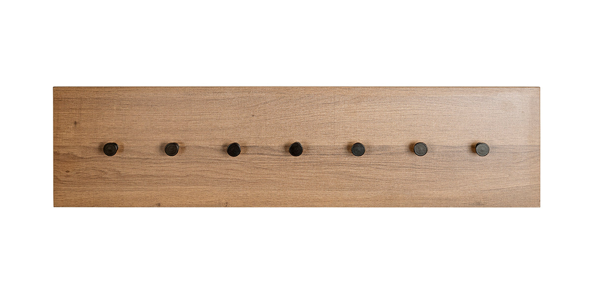 HAKU Möbel Wandgarderobe aus MDF kratzbeständig in Braun 80 x 5 x 20 cm in Eiche, Schwarz