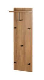 HAKU Möbel Wandgarderobe aus MDF kratzbeständig in Braun 30 x 20 x 100 cm in Eiche, Schwarz