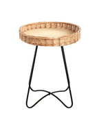 HAKU Möbel Beistelltisch aus Holzwerkstoff X-Gestell in Natur 41 x 51 cm