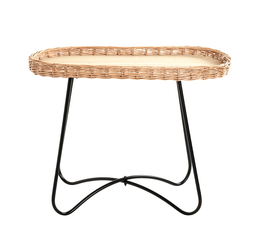 HAKU Möbel Beistelltisch aus Holzwerkstoff X-Gestell in Natur 70 x 33 x 55 cm