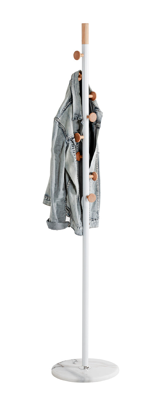 HAKU Möbel Garderobenständer aus Metall mit Marmor in Weiss 35 x 178 cm