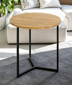 HAKU Möbel Beistelltisch aus Massivholz Füsse höhenverstellbar in Braun 50 x 52 cm