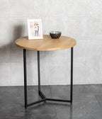HAKU Möbel Beistelltisch aus Massivholz Füsse höhenverstellbar in Braun 50 x 52 cm
