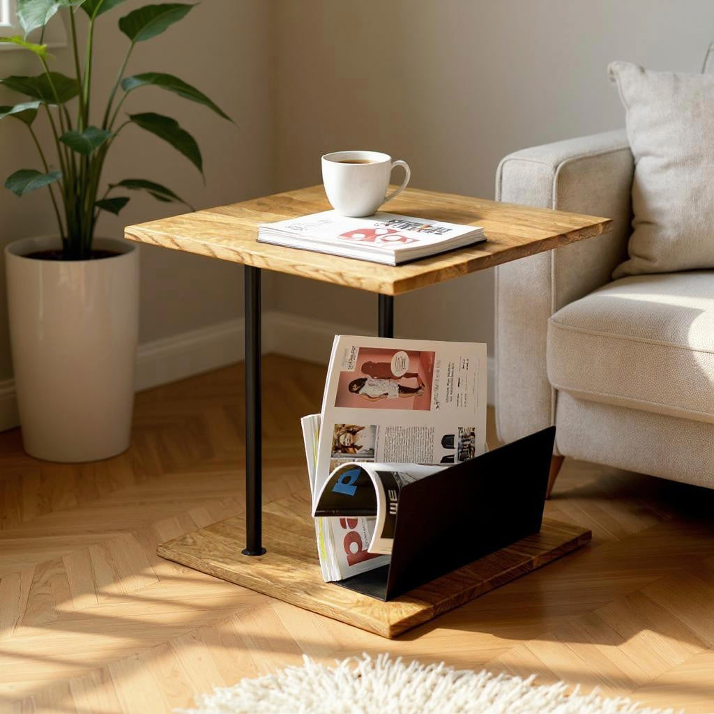 HAKU Möbel Beistelltisch aus Massivholz in Braun 45 x 45 x 45 cm