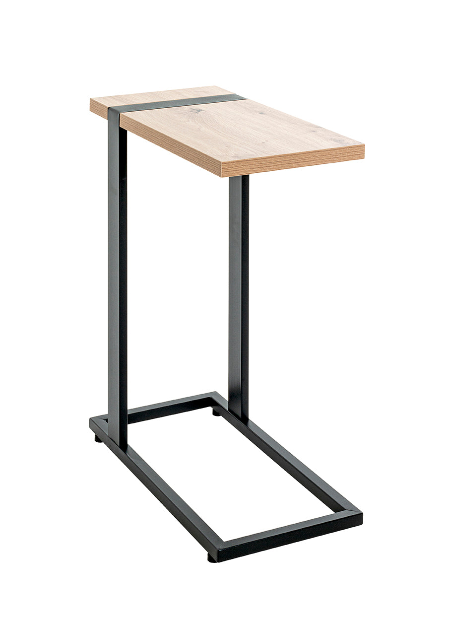 HAKU Möbel Beistelltisch aus Holzwerkstoff kratzbeständig in Braun 24 x 49 x 64 cm in Eiche, Schwarz (Eiche hell)
