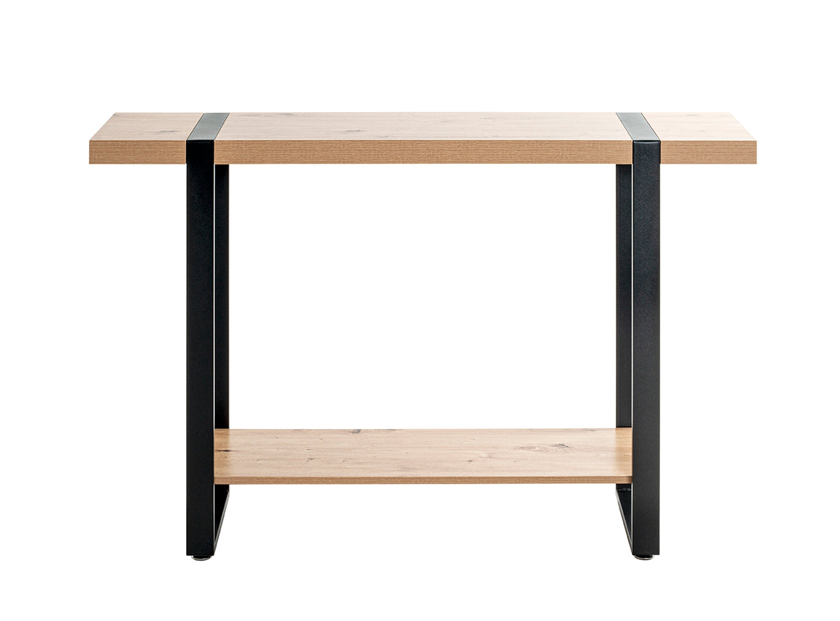 HAKU Möbel Konsole aus Holzwerkstoff kratzbeständig in Braun 120 x 30 x 82 cm in Eiche, Schwarz (Eiche hell)