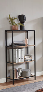 HAKU Möbel Regal aus MDF kratzbeständig in Braun 64 x 35 x 129 cm