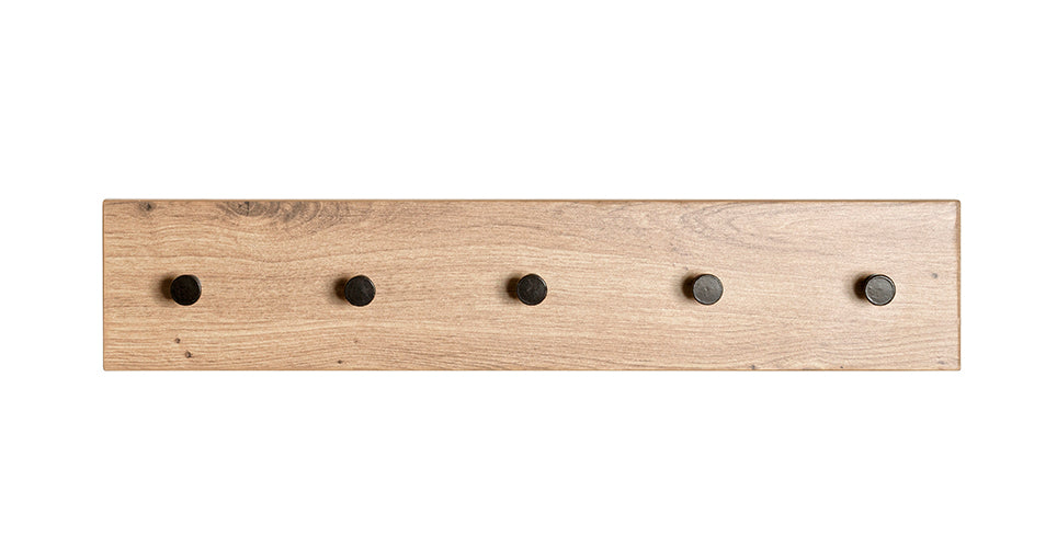 HAKU Möbel Garderobenleiste aus MDF kratzbeständig in Braun B 35-60 cm H 12 cm, 60 x 5 cm, H 12 cm in Eiche, Schwarz (Eiche hell)