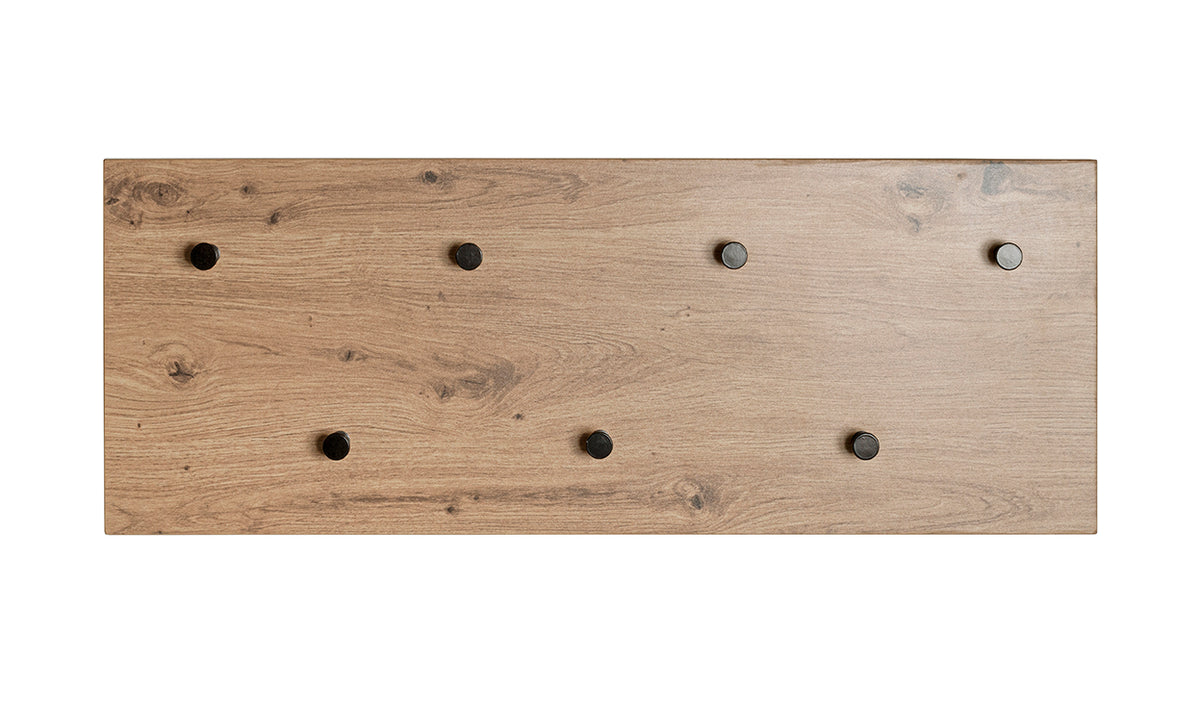 HAKU Möbel Wandgarderobe aus MDF kratzbeständig in Braun 80 x 5 x 30 cm in Eiche, Schwarz (Eiche hell)