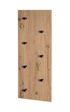 HAKU Möbel Wandgarderobe aus MDF kratzbeständig in Braun 80 x 5 x 30 cm in Eiche, Schwarz (Eiche hell)