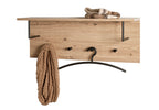 HAKU Möbel Wandgarderobe aus MDF kratzbeständig in Braun 80 x 20 x 30 cm in Eiche, Schwarz (Eiche hell)