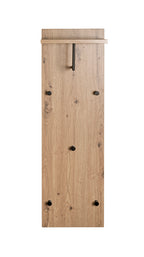 HAKU Möbel Wandgarderobe aus MDF kratzbeständig in Braun 30 x 20 x 100 cm in Eiche, Schwarz (Eiche hell)