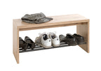 HAKU Möbel Schuhbank aus MDF kratzbeständig in Braun in Eiche, Schwarz (Eiche hell)