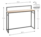 HAKU Möbel Konsole aus MDF kratzbeständig in Braun 100 x 30 x 89 cm
