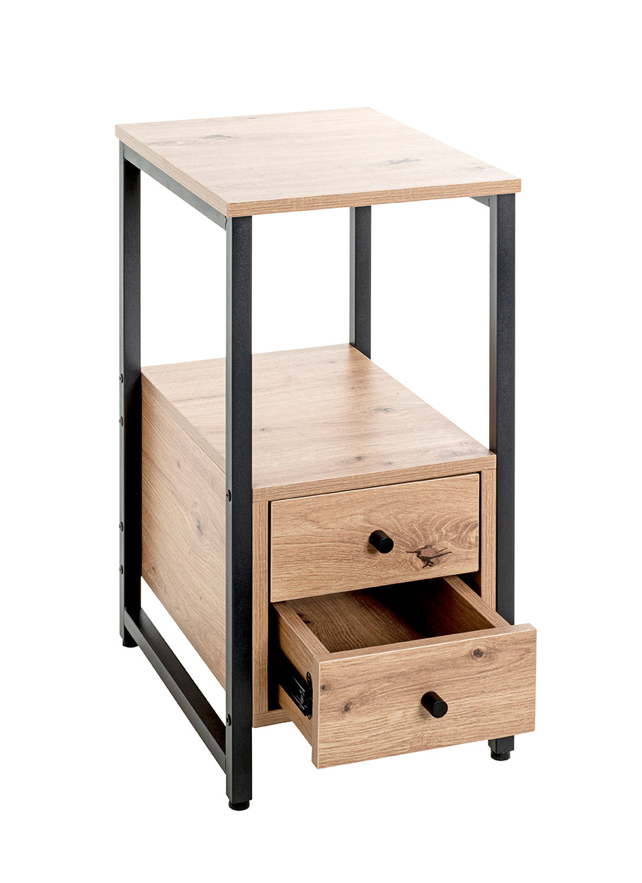 HAKU Möbel Beistelltisch aus Holzwerkstoff Füsse höhenverstellbar in Braun 30 x 40 x 63 cm