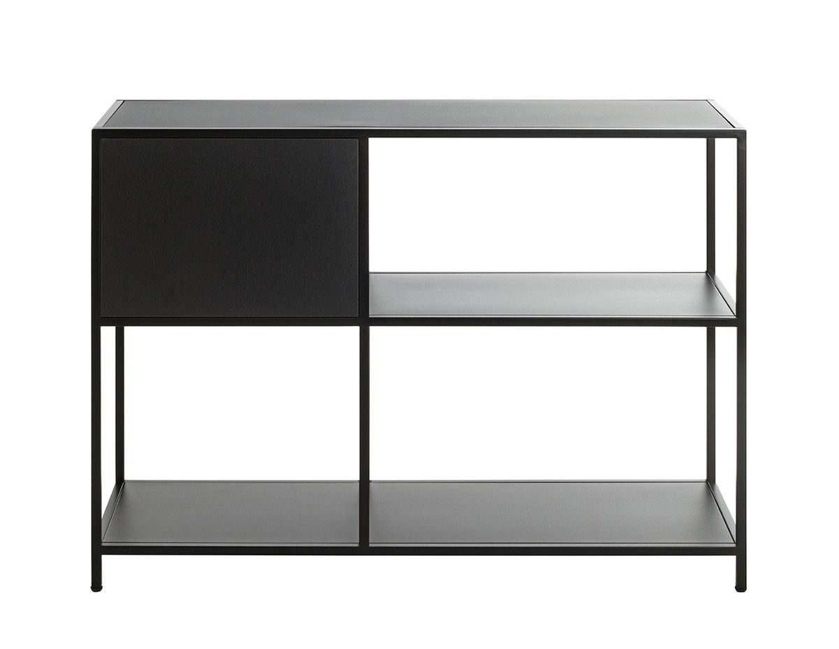 HAKU Möbel Regal aus Metall in Schwarz 100 x 30 x 75 cm